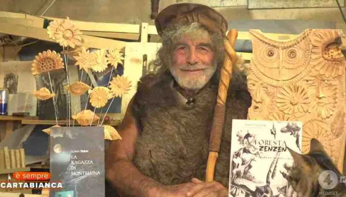 Mauro Corona durante la puntata di È sempre Cartabianca