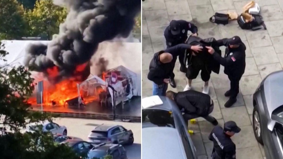 Belgrado, attacco davanti al Parlamento: colpi di arma da fuoco e un incendio tra le tende degli studenti