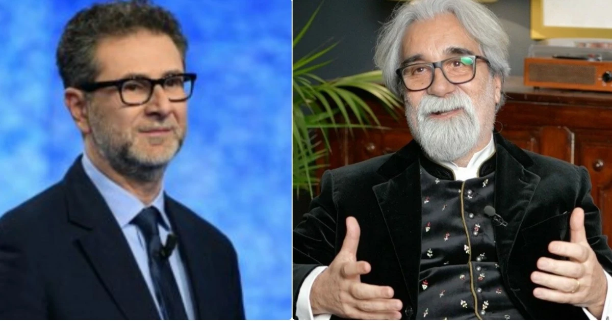 Fabio Fazio commosso durante l'omaggio a Vessicchio