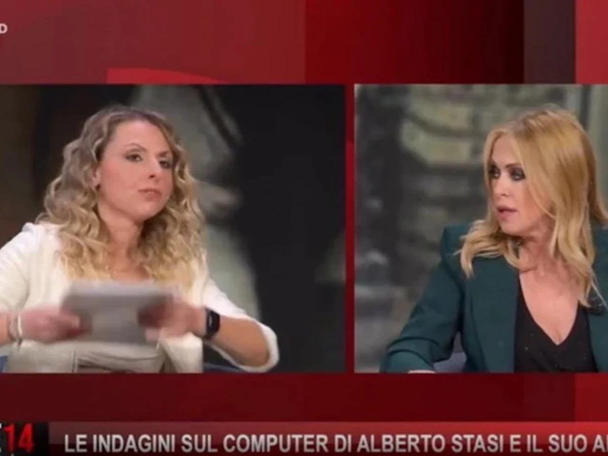 Giada Bocellari durante l'intervento a Ore 14 Sera