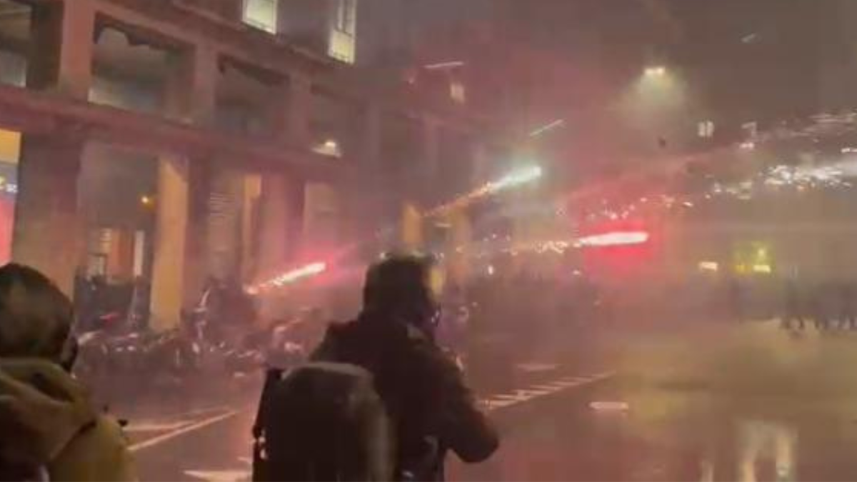 scontri durante virtus maccabi tensione altissima nel corteo pro palestina