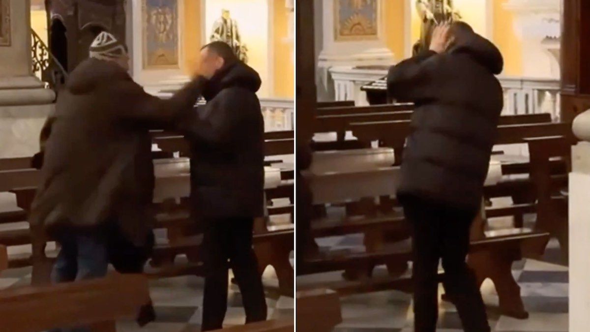 Shock nella chiesa italiana, picchia il prete mentre… Il video sconcertante Shock nella chiesa italiana, picchia il prete mentre… Il video sconcertante