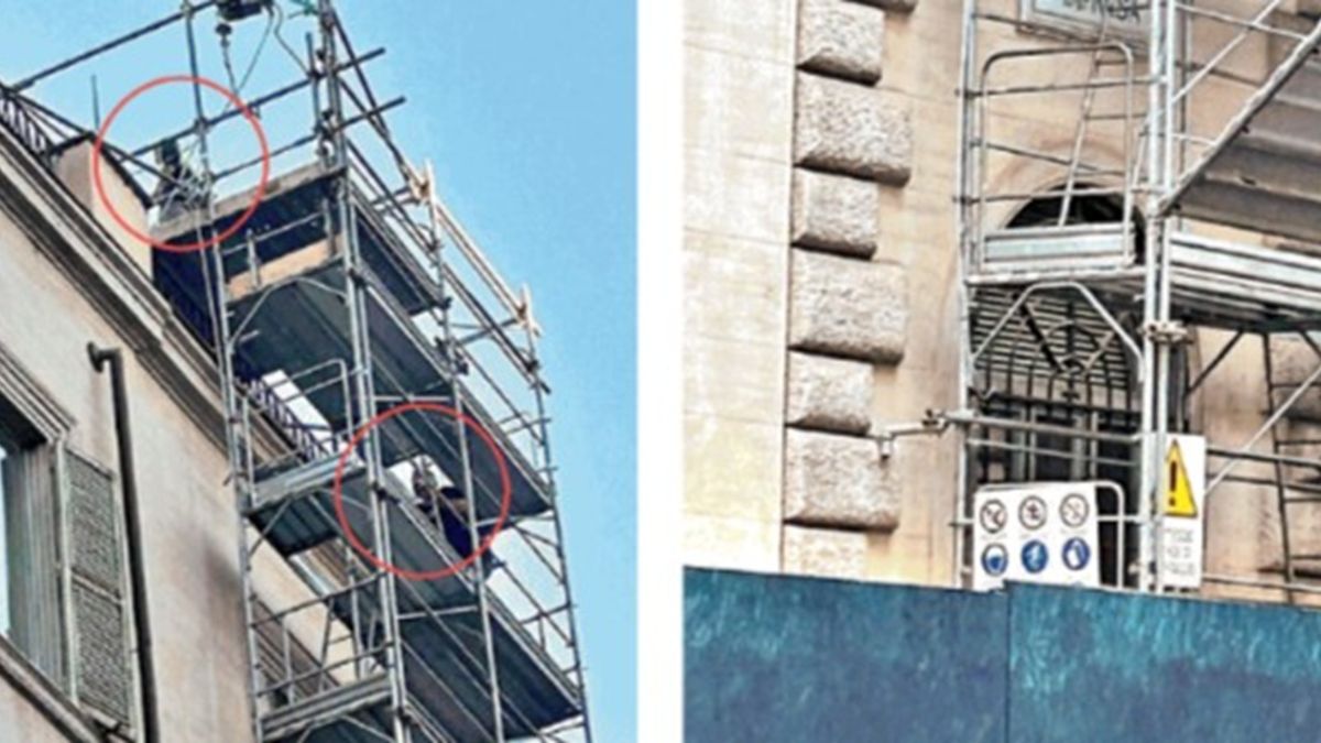 Palazzo Chigi operai polemica