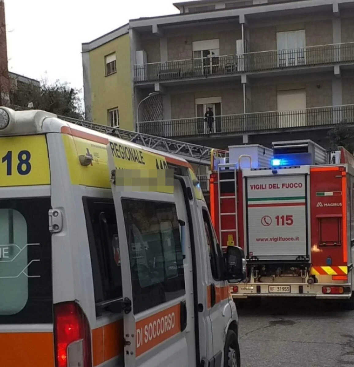 Balcone dell’abitazione in via Pagnini a Firenze