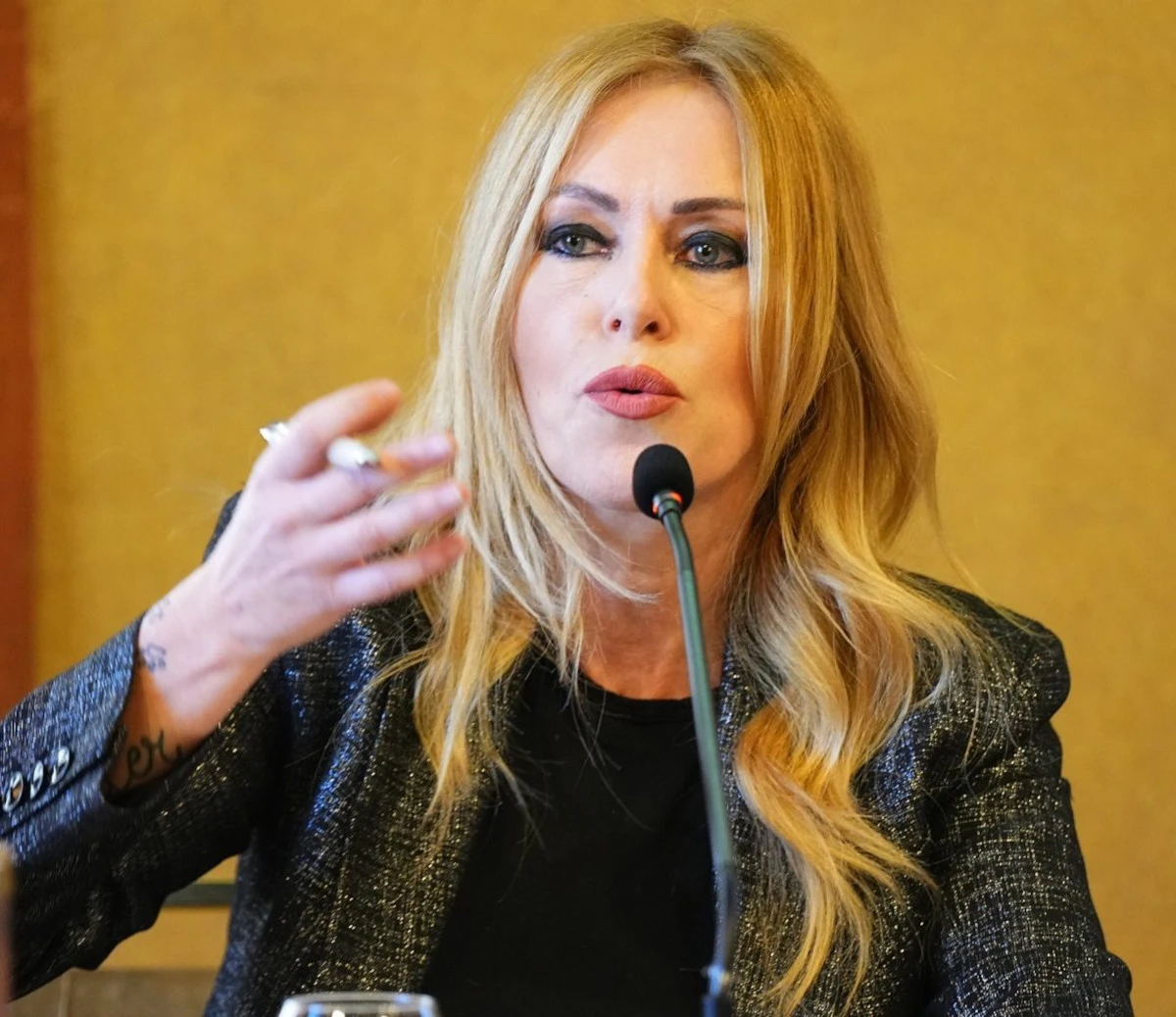 Roberta Bruzzone pensierosa durante un'intervista