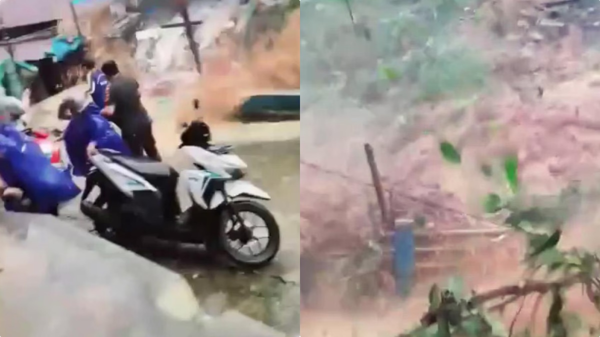 Piogge torrenziali, frana travolge le case: le immagini agghiaccianti del crollo