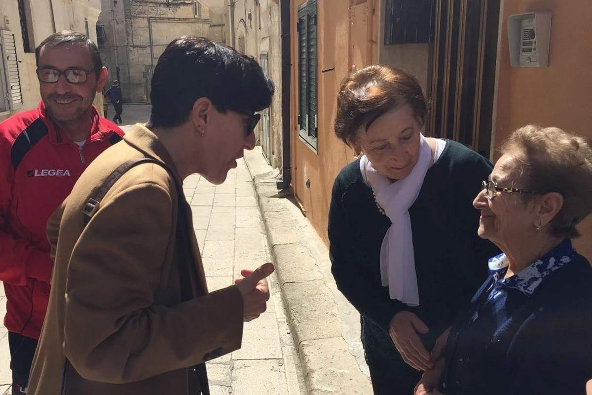 Maria Pina Digiesi durante la presentazione della candidatura