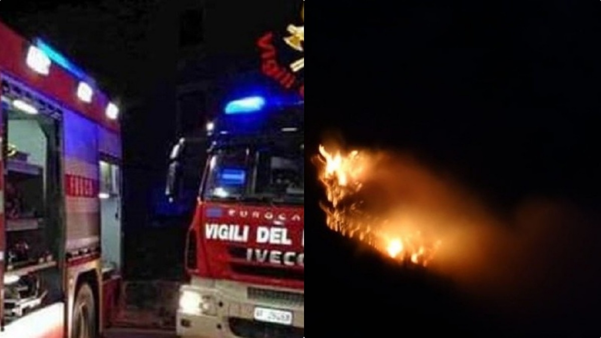 Maxi incendio in Italia, tante camionette dei pompieri sul posto: “Vento forte”. È emergenza