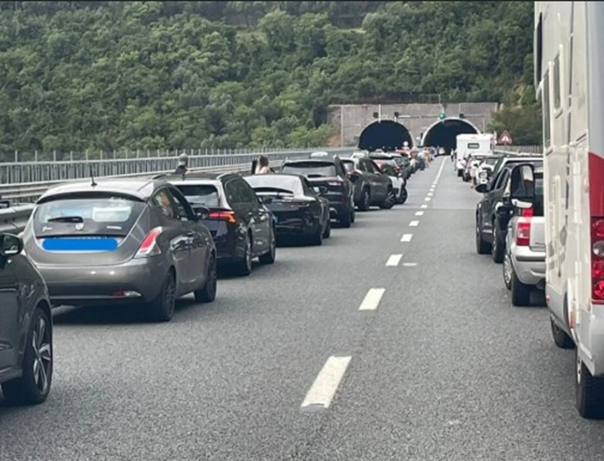 Veicoli coinvolti nel tamponamento sull'autostrada A7
