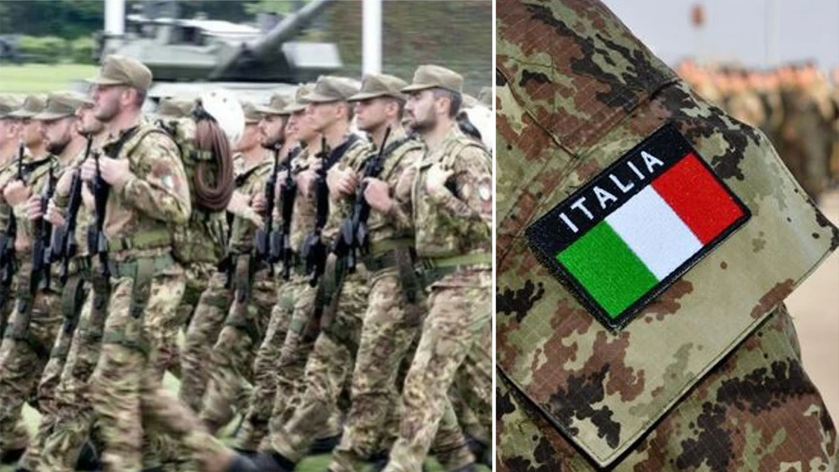Soldati italiani in addestramento militare.