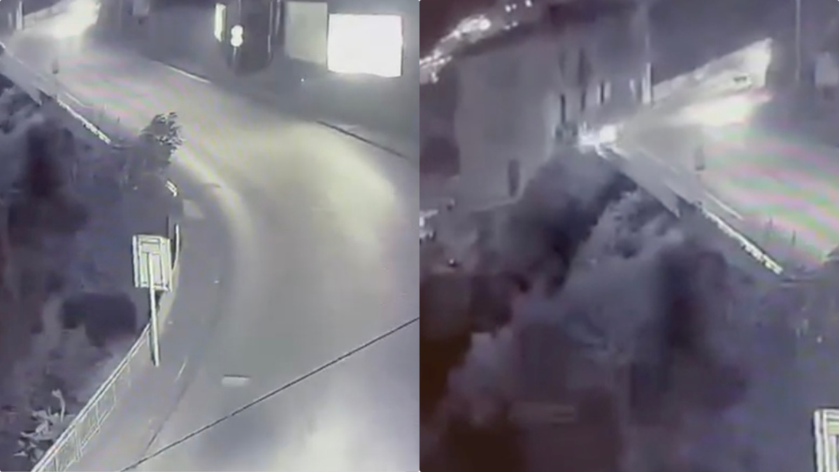 italia auto impazzisce e sfonda il parapetto il volo spaventoso nel dirupo