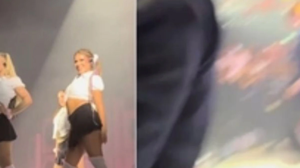 Anna Pepe sul palco prima dell'incidente al concerto