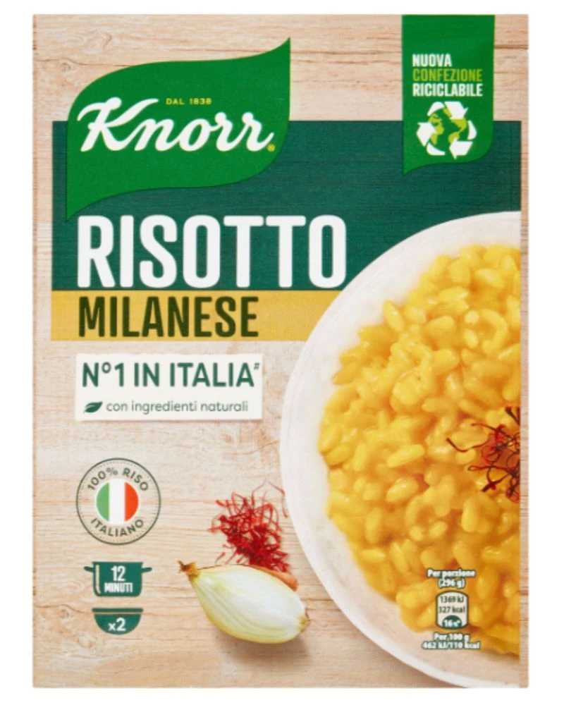 Confezione di Risotto alla milanese Knorr ritirata dai supermercati