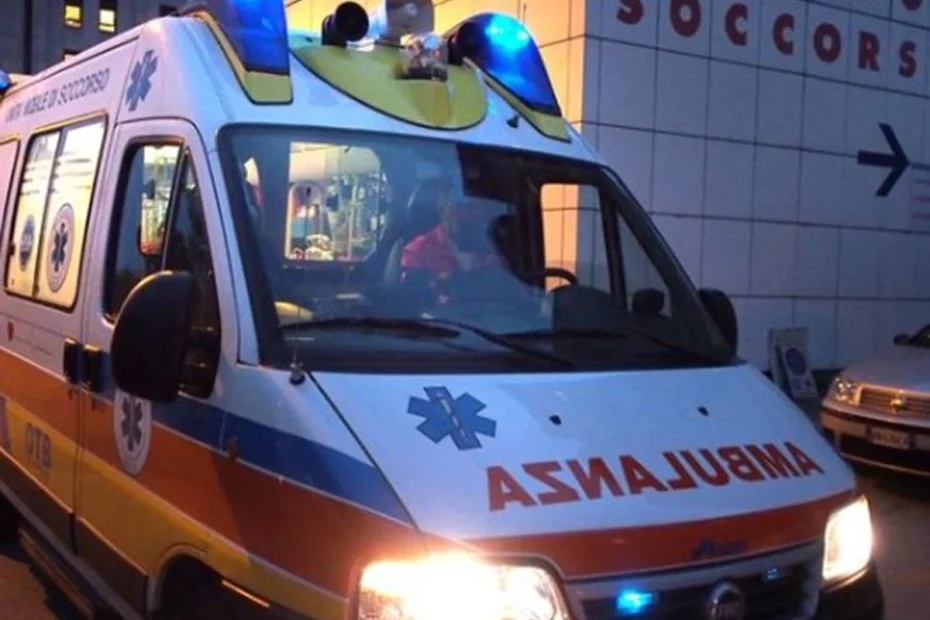 Ambulanza intervenuta sul luogo dell