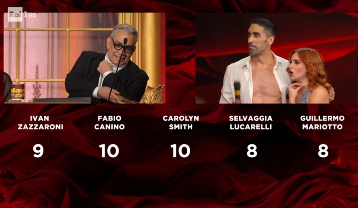 Primo piano di Guillermo Mariotto durante la puntata
