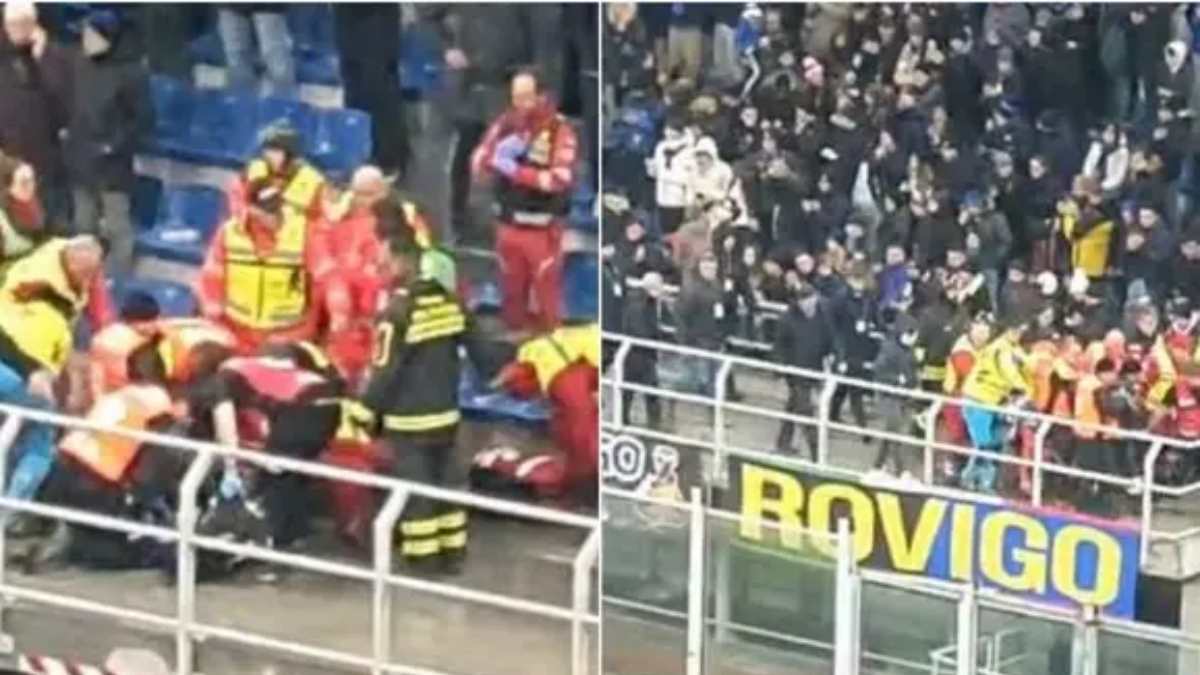 correte dramma alla partita di serie a tifoso crolla sugli spalti arriva l8217elisoccorso da Thesocialpost.it correte dramma alla partita di serie a tifoso crolla sugli spalti arriva l8217elisoccorso