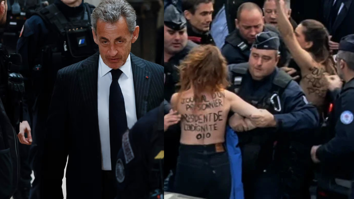 Sarkozy contestato dalle Femen: due attiviste irrompono nel suo “bagno di folla”