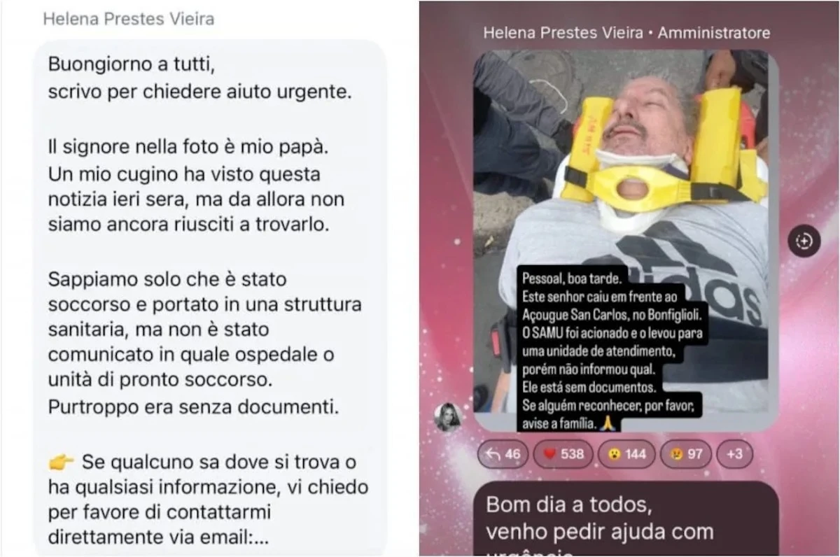 Storia social di Helena Prestes con l’appello per ritrovare il padre
