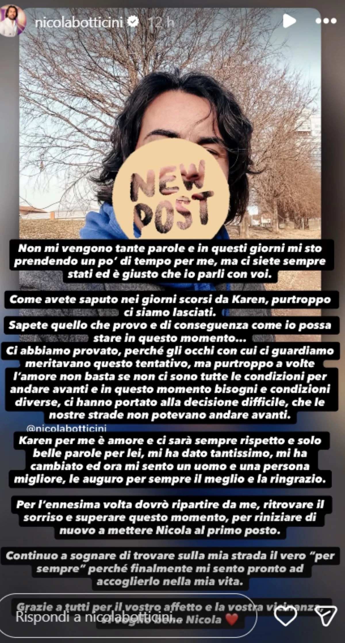 Nicola Botticini durante il programma L'amore è cieco - Italia