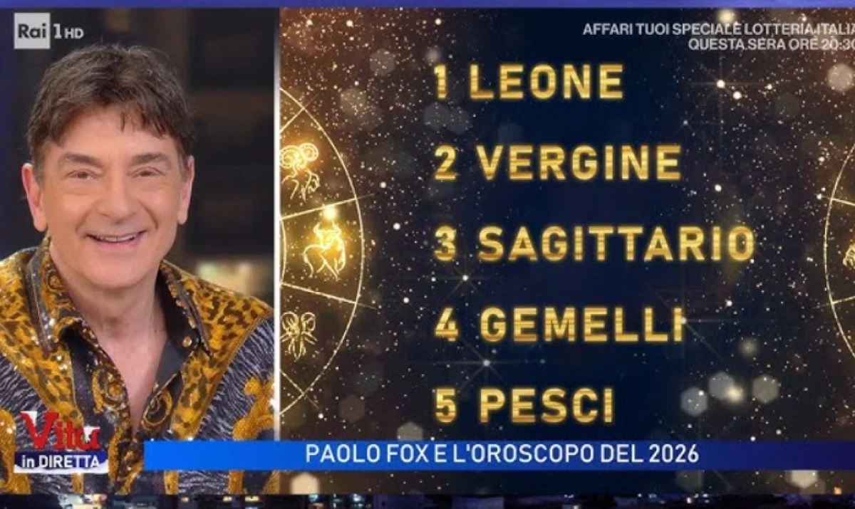 Paolo Fox mentre illustra le previsioni dell'oroscopo
