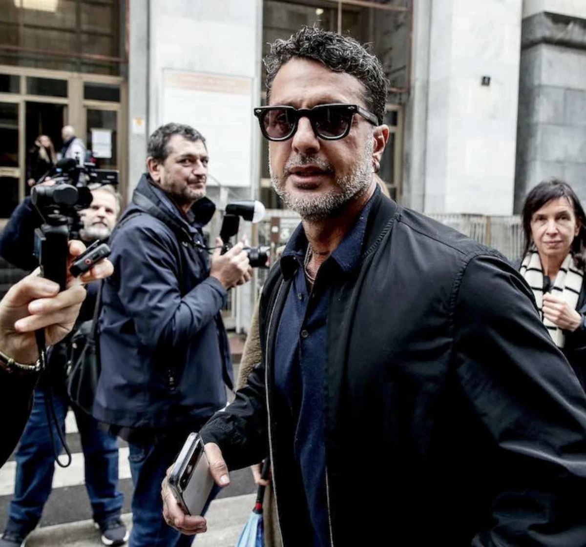 Fabrizio Corona durante un intervento pubblico