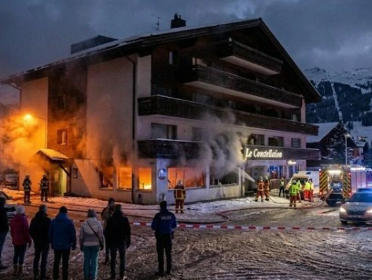 Veduta di Crans-Montana, località svizzera dove si trova la discoteca Le Constellation