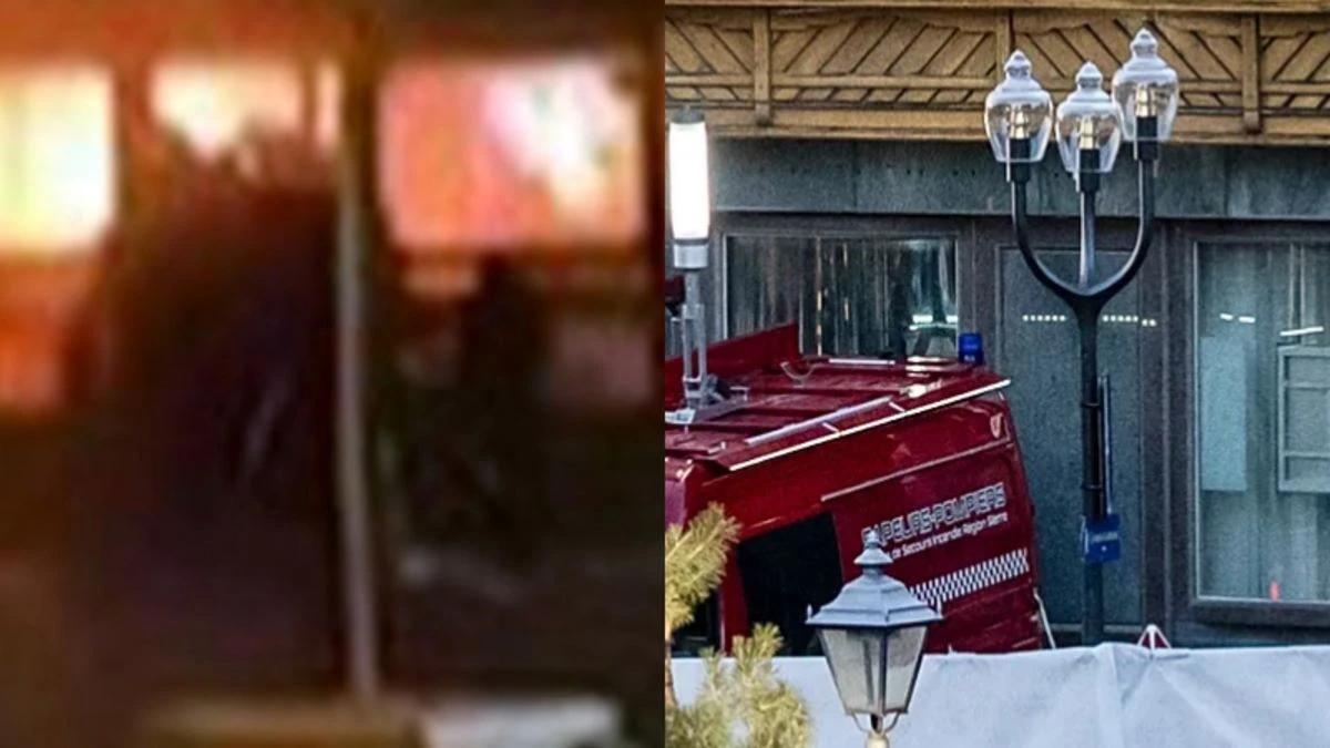 Panorama notturno di Crans-Montana dopo la tragedia di Capodanno