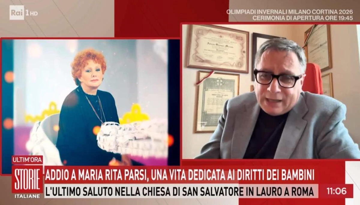 Eleonora Daniele in studio durante Storie Italiane