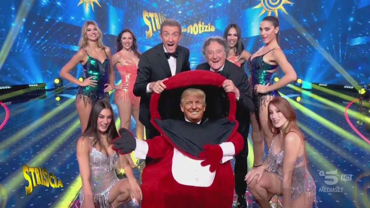 Immagine di studio e ospiti della puntata di Striscia la notizia