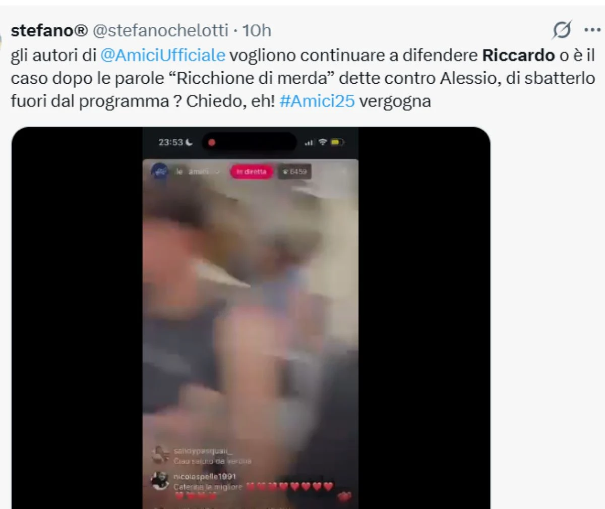 Amici 25, polemica sul gesto e ipotesi squalifica