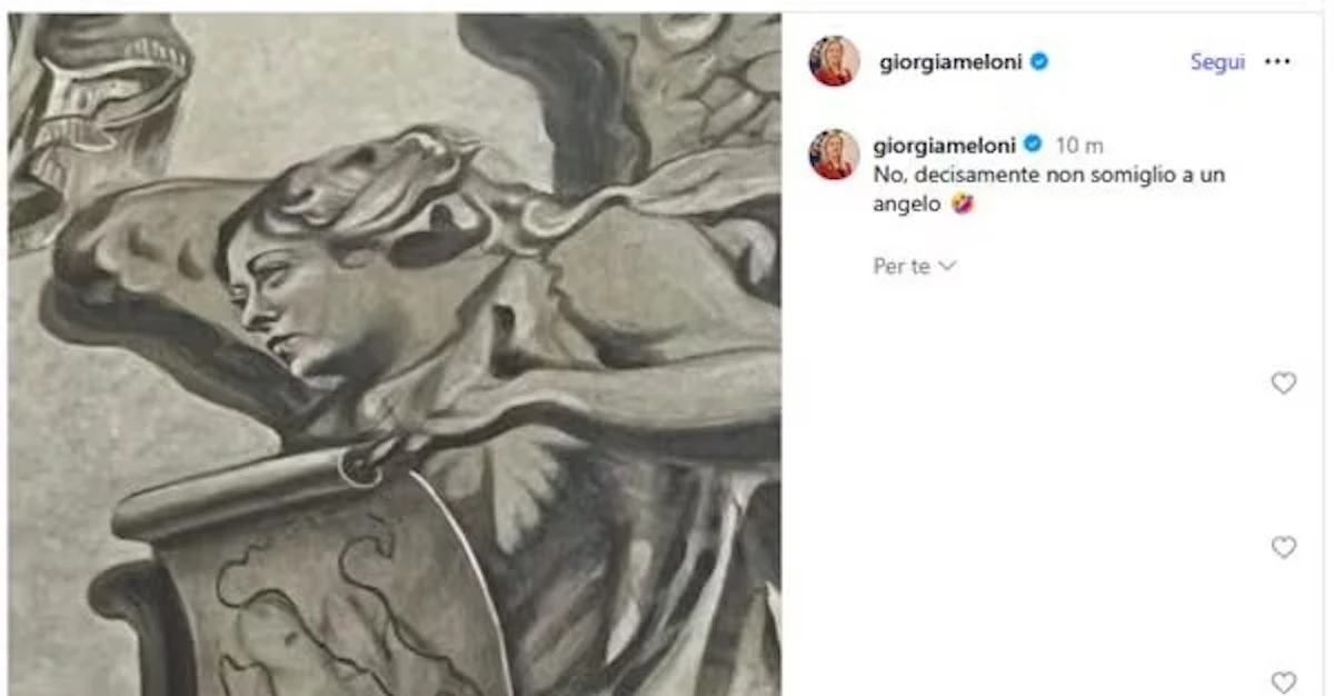Immagine dell’affresco con l’angelo nella Basilica di San Lorenzo in Lucina a Roma