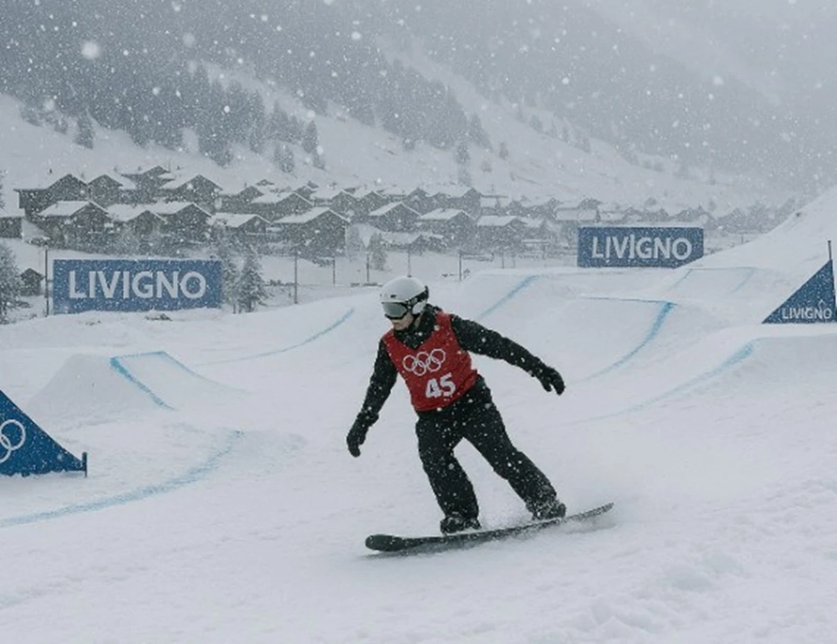 Forte nevicata a Livigno durante le Olimpiadi invernali