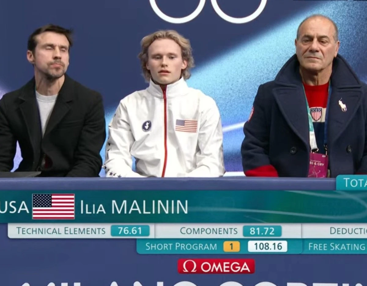 Ilia Malinin prima dell’esibizione nella gara individuale
