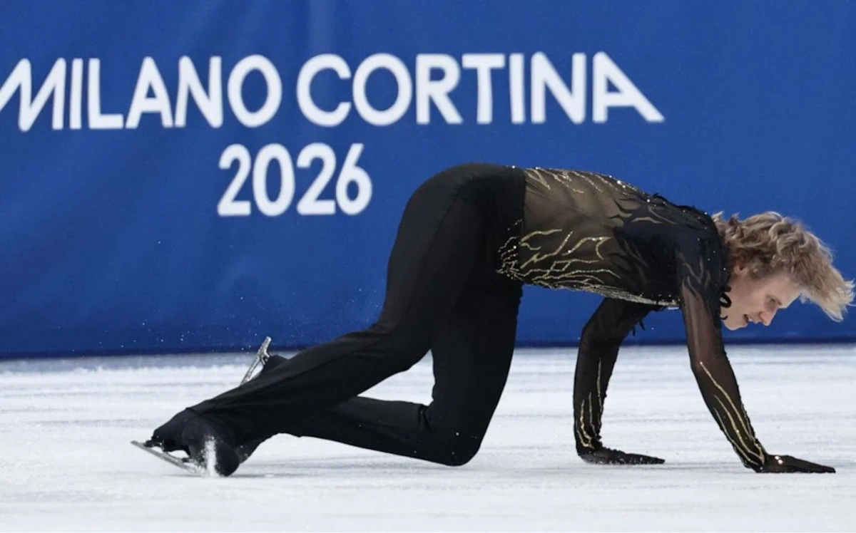 Ilia Malinin ai Giochi invernali di Milano-Cortina durante la gara individuale