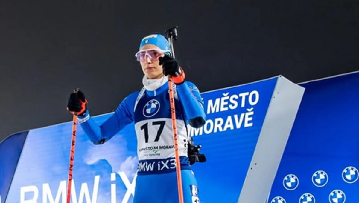 Rebecca Passler durante un momento di allenamento in pista