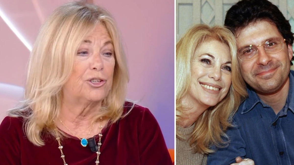 Rita Dalla Chiesa in studio durante un'intervista televisiva