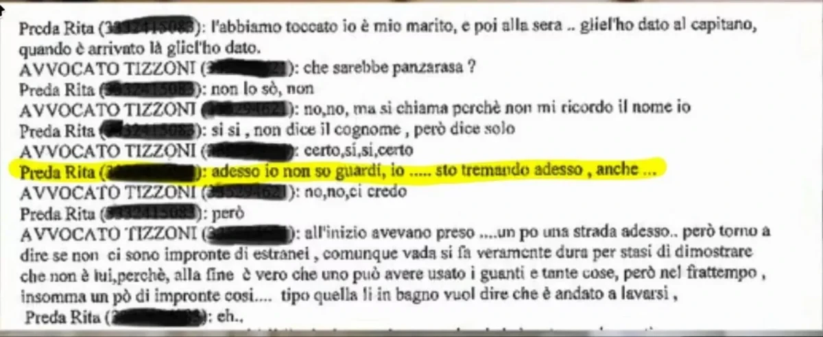 Foto collegata alle intercettazioni e ai passaggi del caso Garlasco