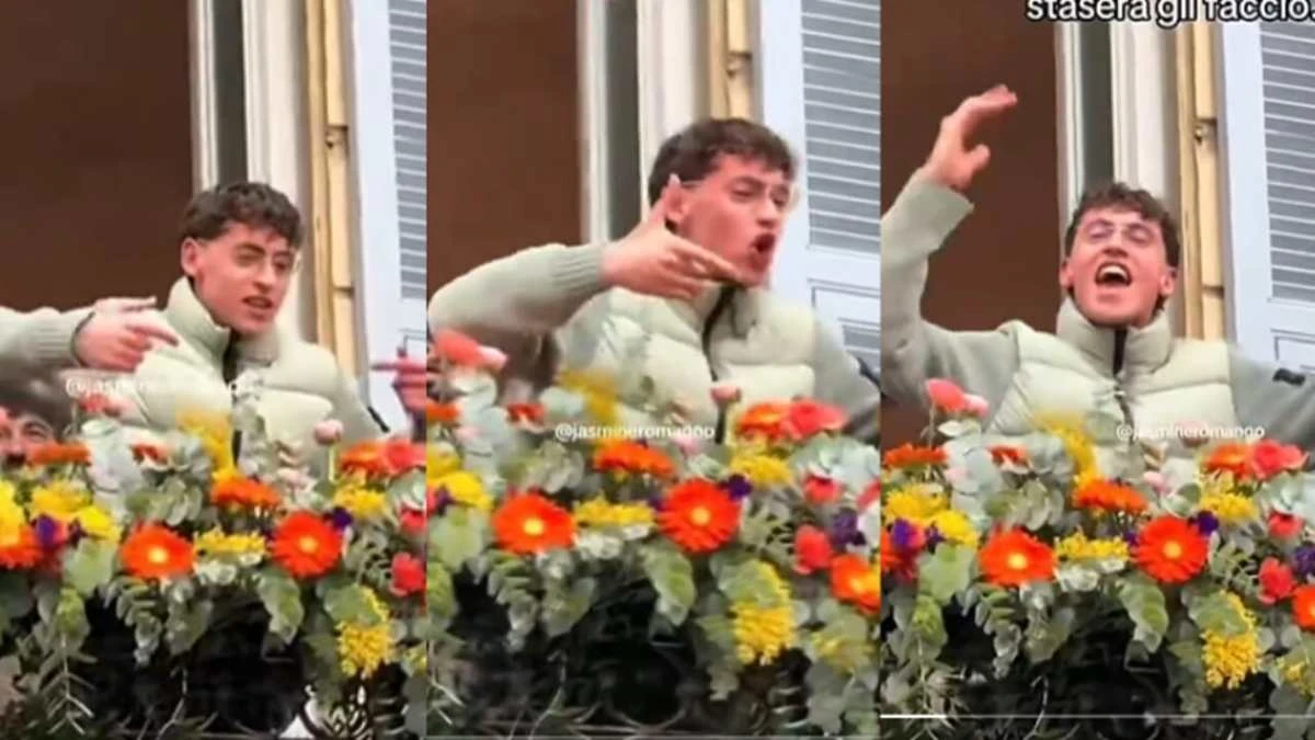 Tredici Pietro a Sanremo 2026 fuori dall’hotel, immagine dal contesto del video