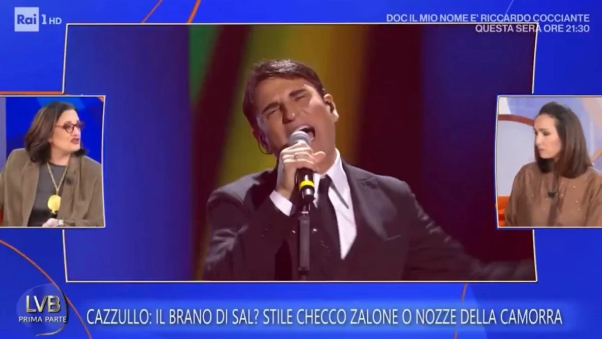Aldo Cazzullo in collegamento telefonico durante lo scontro con Caterina Balivo