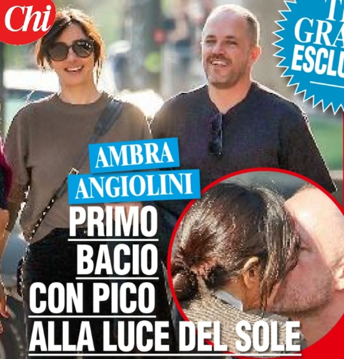 Ambra Angiolini e Pico Cibelli: complicità e bacio durante la passeggiata