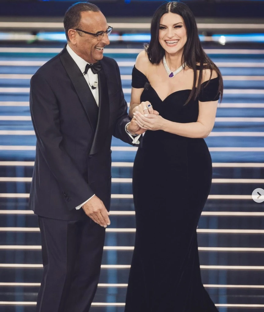 Laura Pausini a Sanremo 2026 durante la settimana del Festival