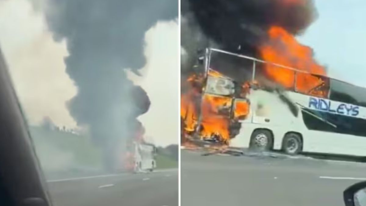 Pullman di tifosi in fiamme sulla in autostrada, paura prima della finale di Carabao Cup