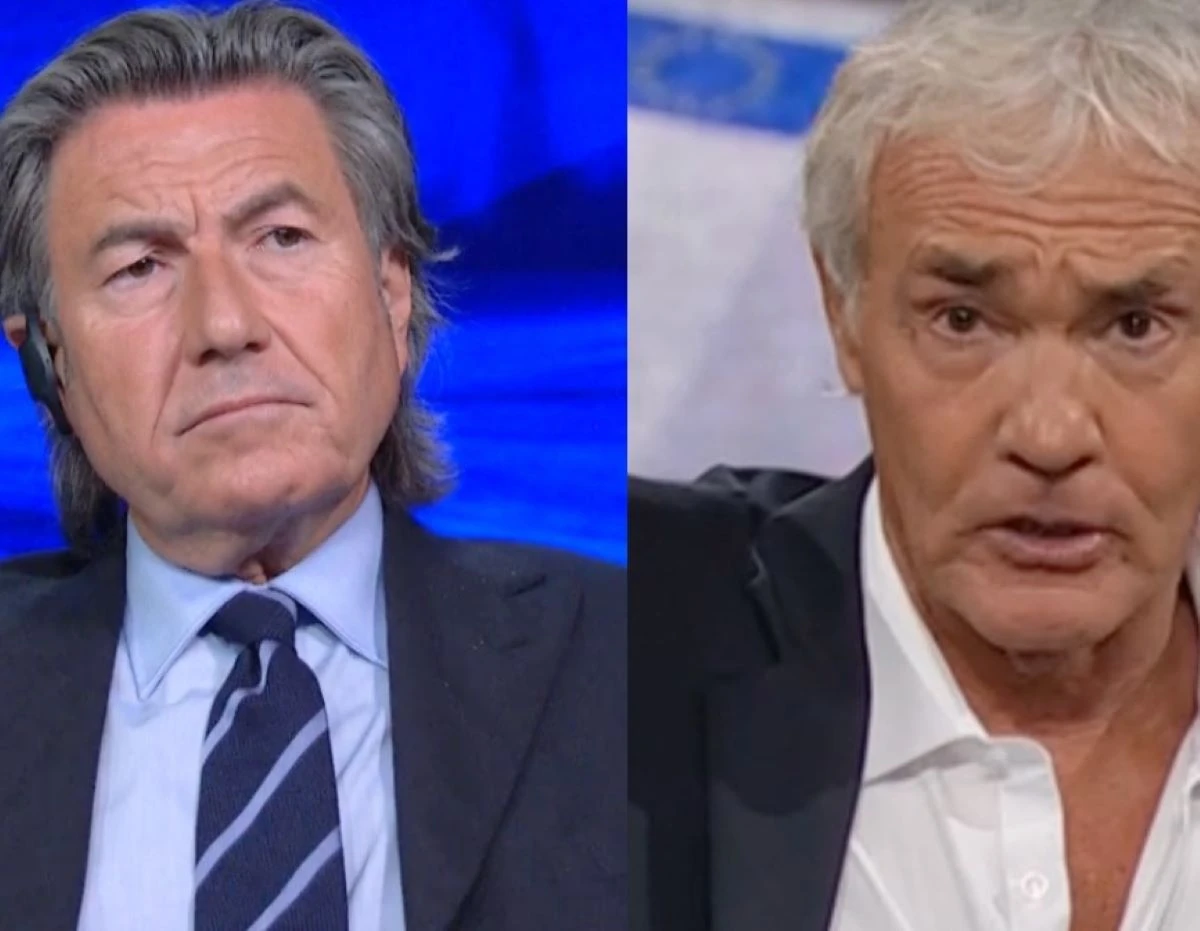 Massimo Giletti in studio con l'avvocato De Rensis durante la trasmissione