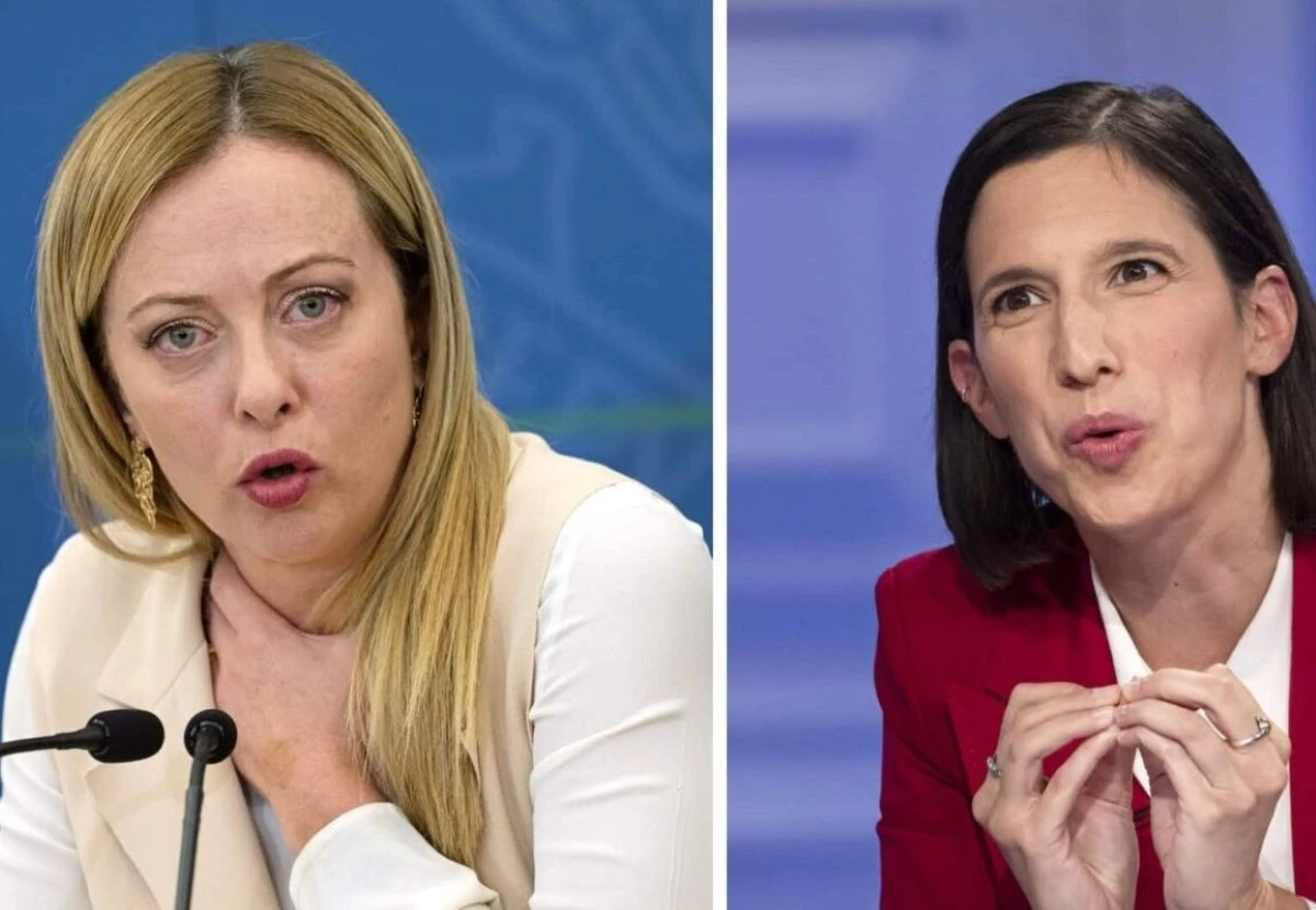 Giorgia Meloni ed Elly Schlein in un confronto politico
