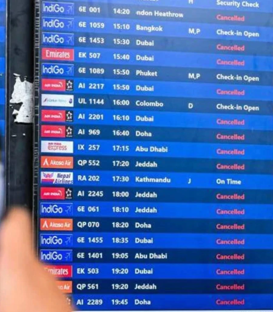 Grafica con date di sospensione dei voli verso città del Medio Oriente