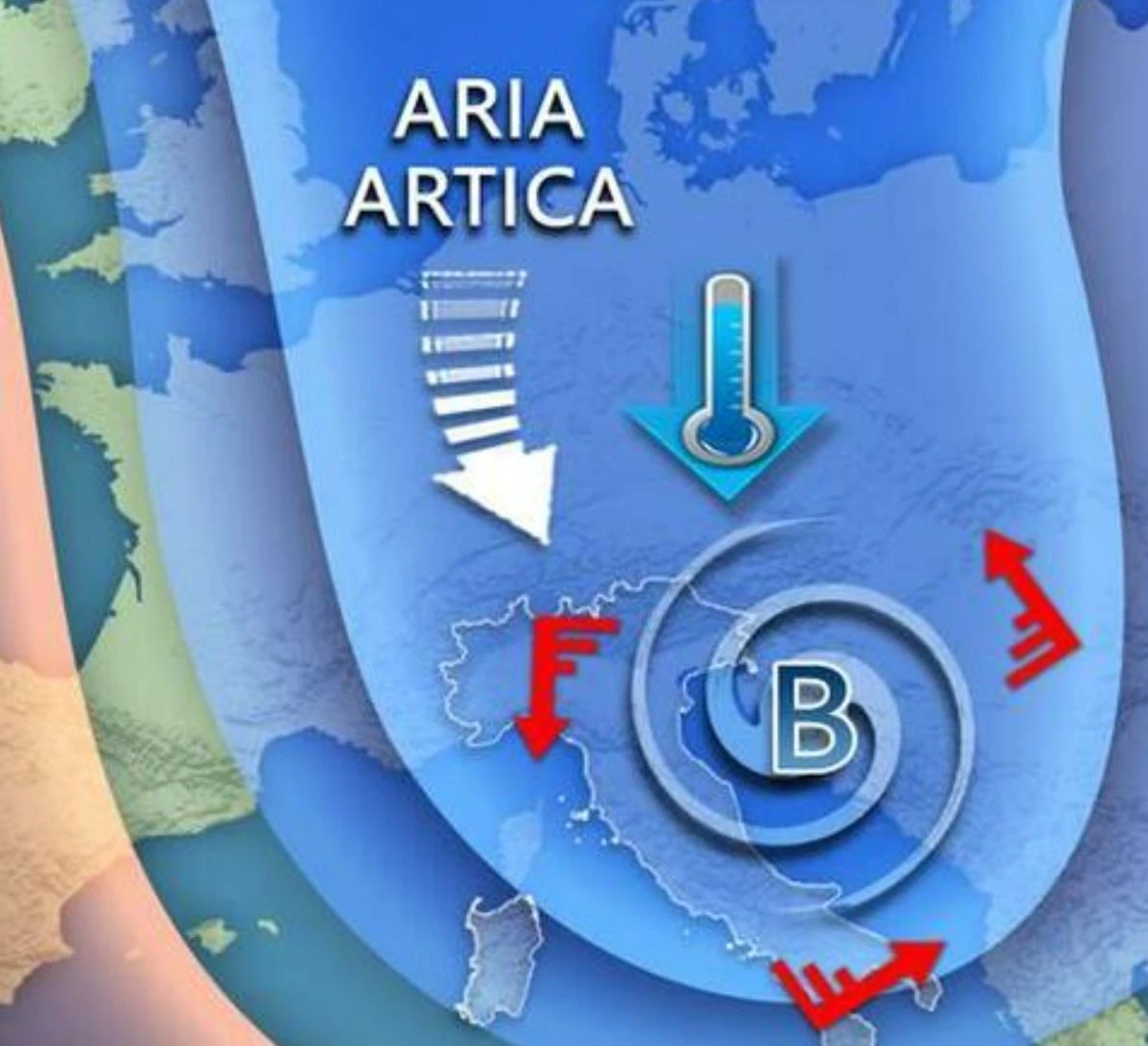 Correnti artiche in arrivo sull'Italia