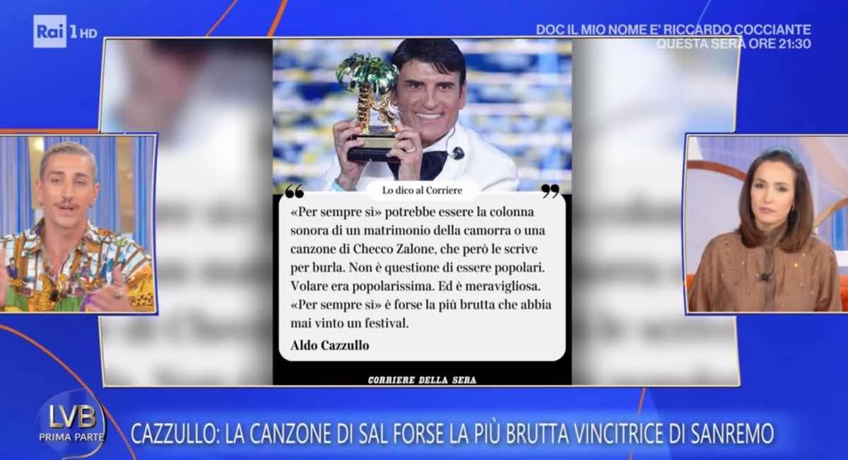 Caterina Balivo a La volta buona durante il dibattito su Sal Da Vinci