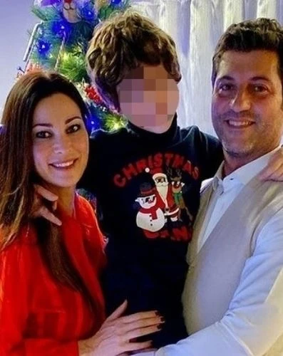 Manuela Arcuri con il marito Giovanni Di Gianfrancesco e il figlio Mattia