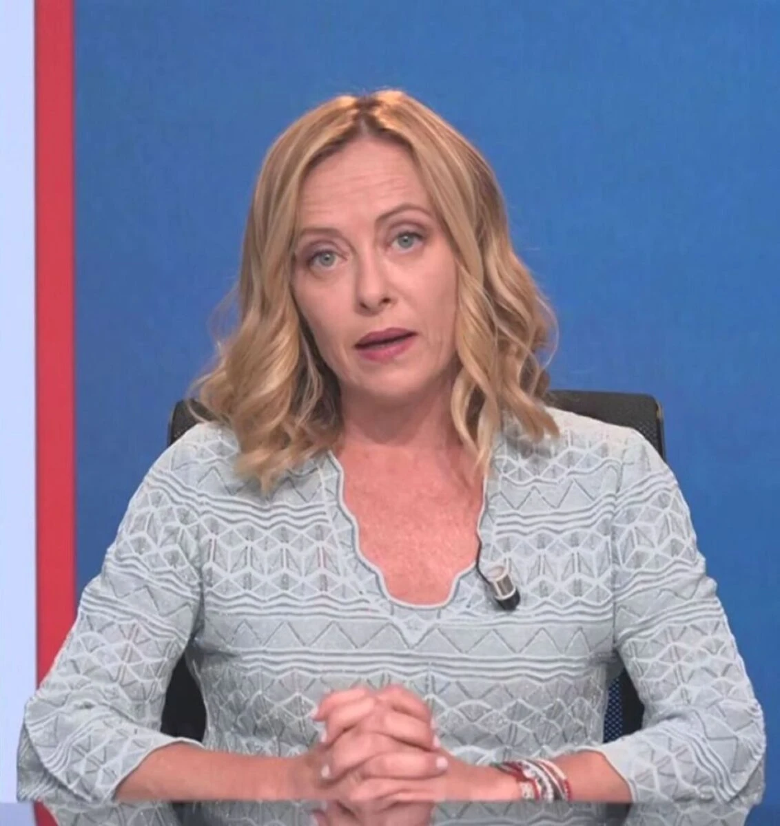 Giorgia Meloni durante un evento pubblico