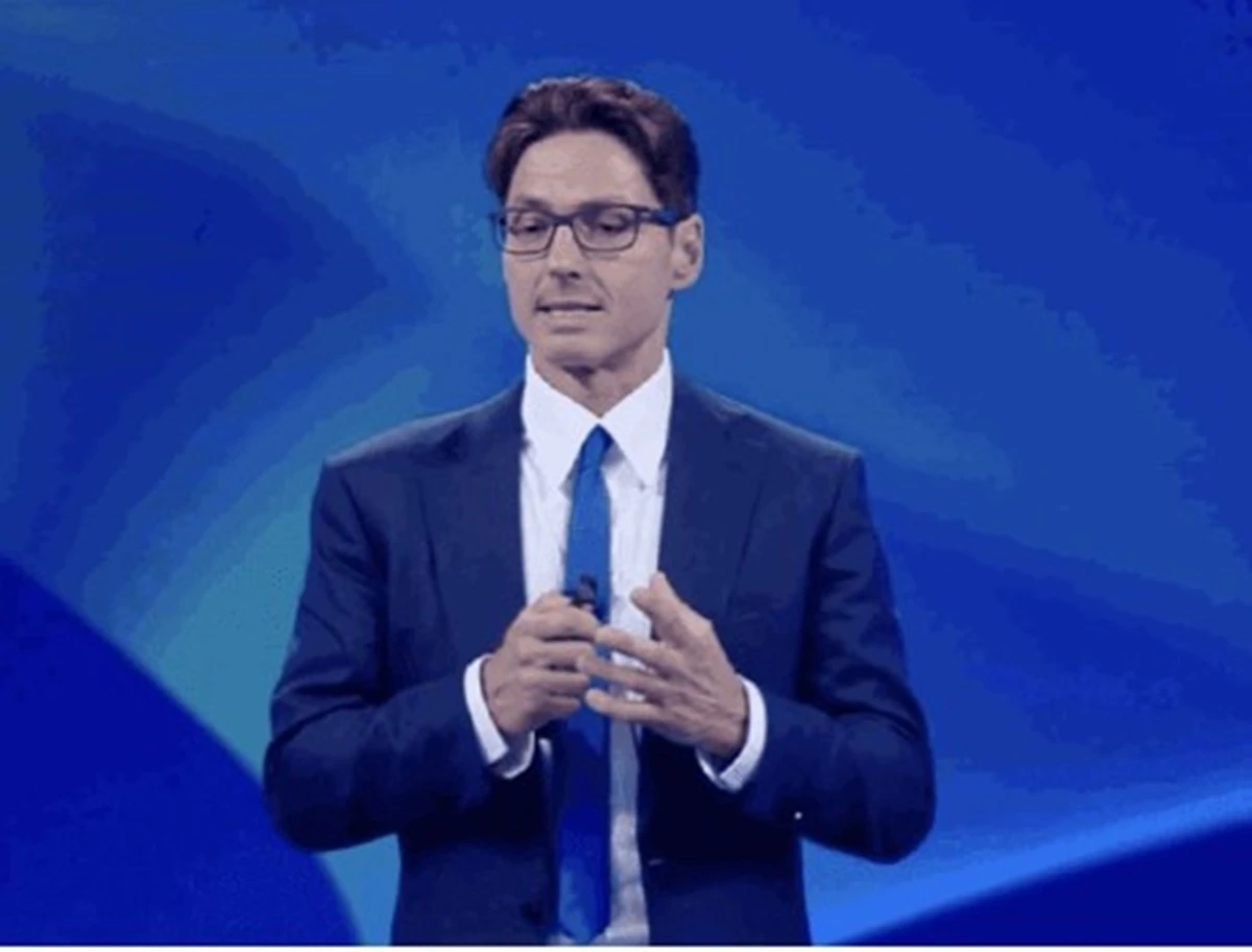Pier Silvio Berlusconi durante la conferenza stampa di presentazione delle novità Mediaset